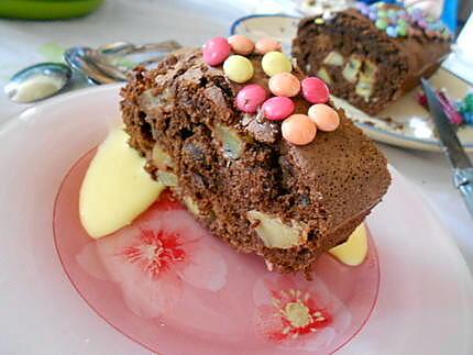 recette Cake chocolat, kiwis & pomme