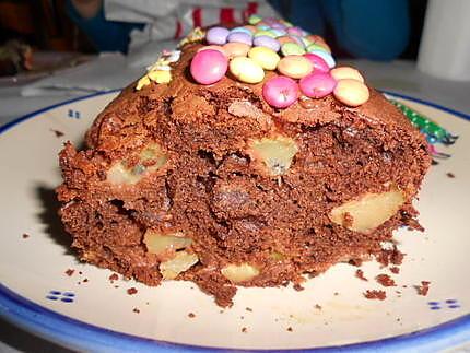 recette Cake chocolat, kiwis & pomme