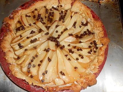 recette Tarte rustique aux poires et petites de chocolat