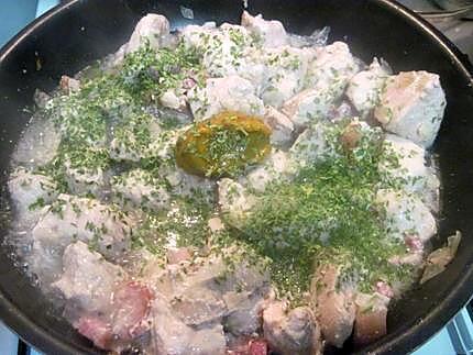 recette Sauté de dinde aux légumes anciens mijotés.