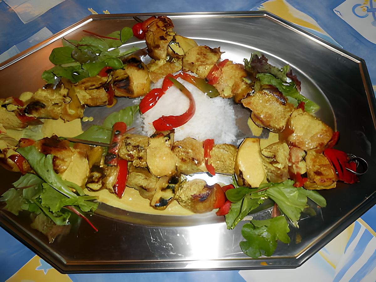 recette Brochette de porc au curry