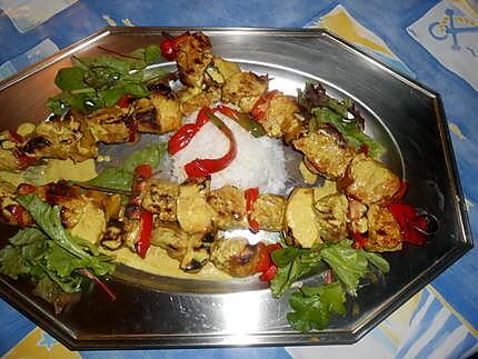 recette Brochette de porc au curry