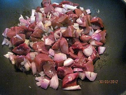 recette Rognon de porc aux champignons et sauce tomate.
