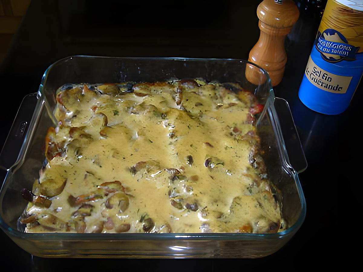 recette Gratin de champignons de Paris au jambon