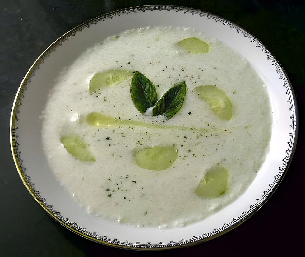 recette Délice velouté de concombre au yahourt