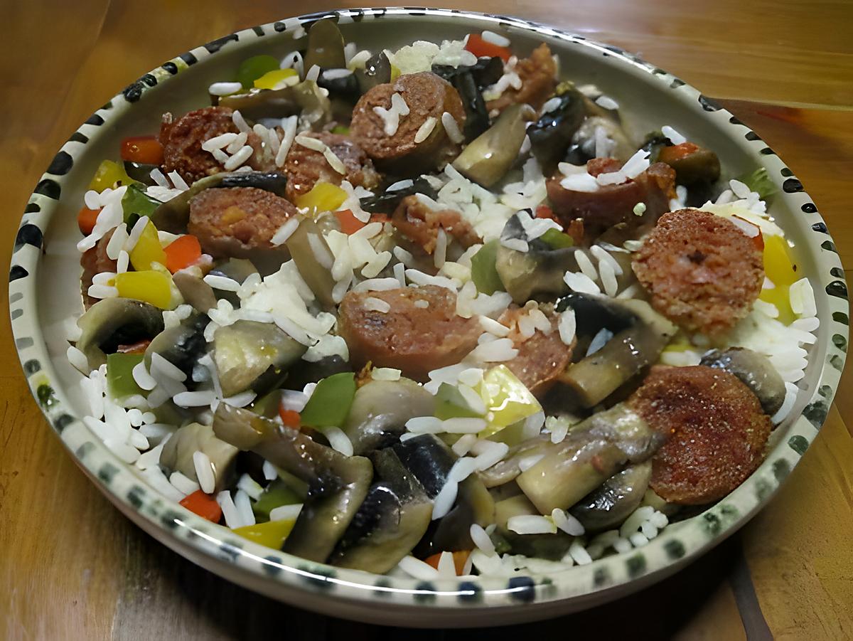 recette Riz aux légumes et chorizo.