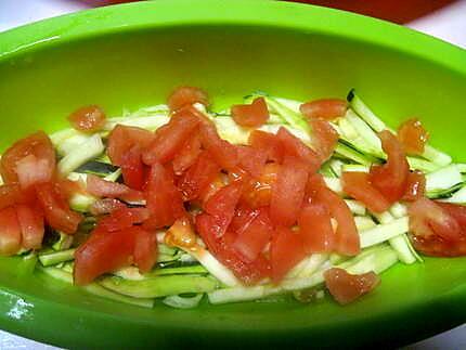recette filets de merlan à la courgette et tomates au micro-ondes.