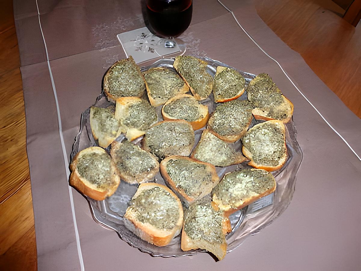 recette TOASTS. de sardines a l estragon de JEANMERODE