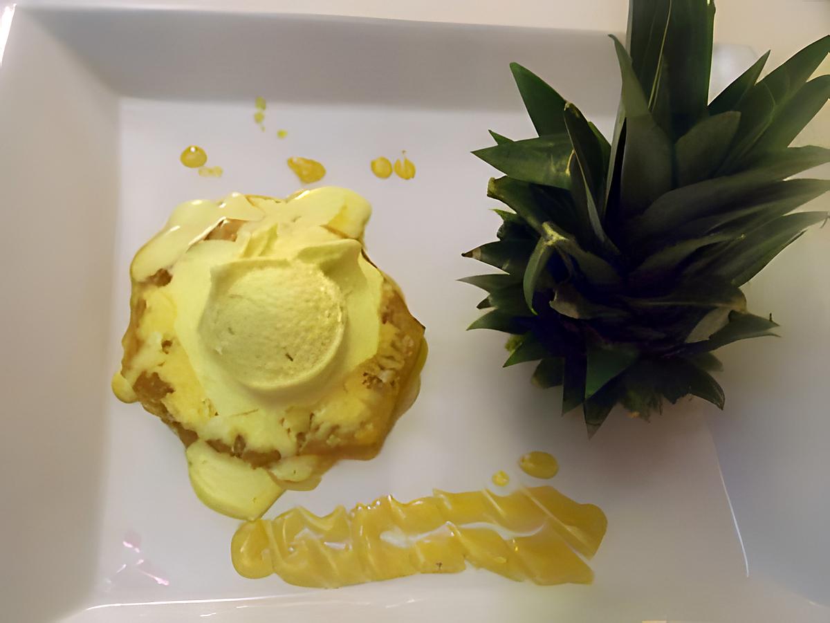 recette ma glace curry coco et son ananas poélé au caramel de rhum