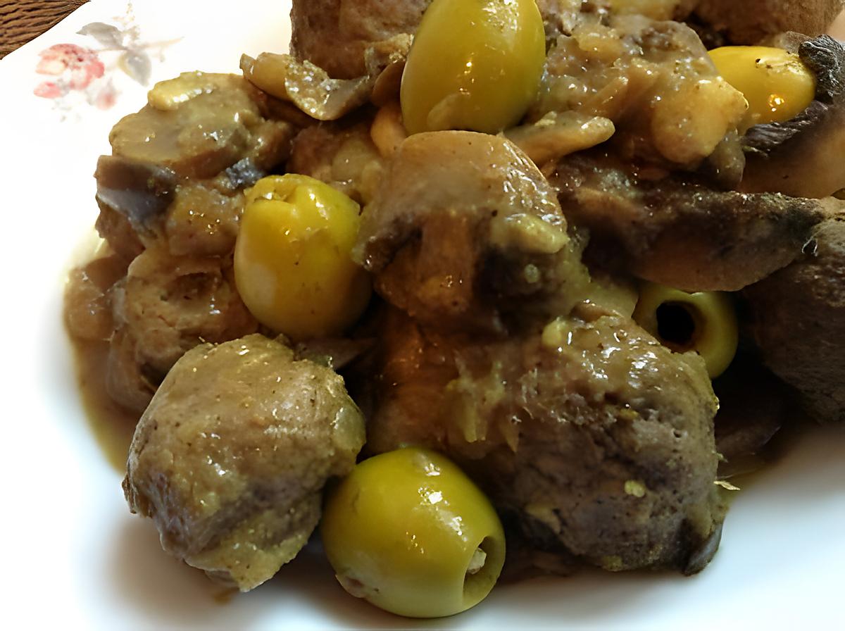 recette Tajine de boulettes de viande aux champignon