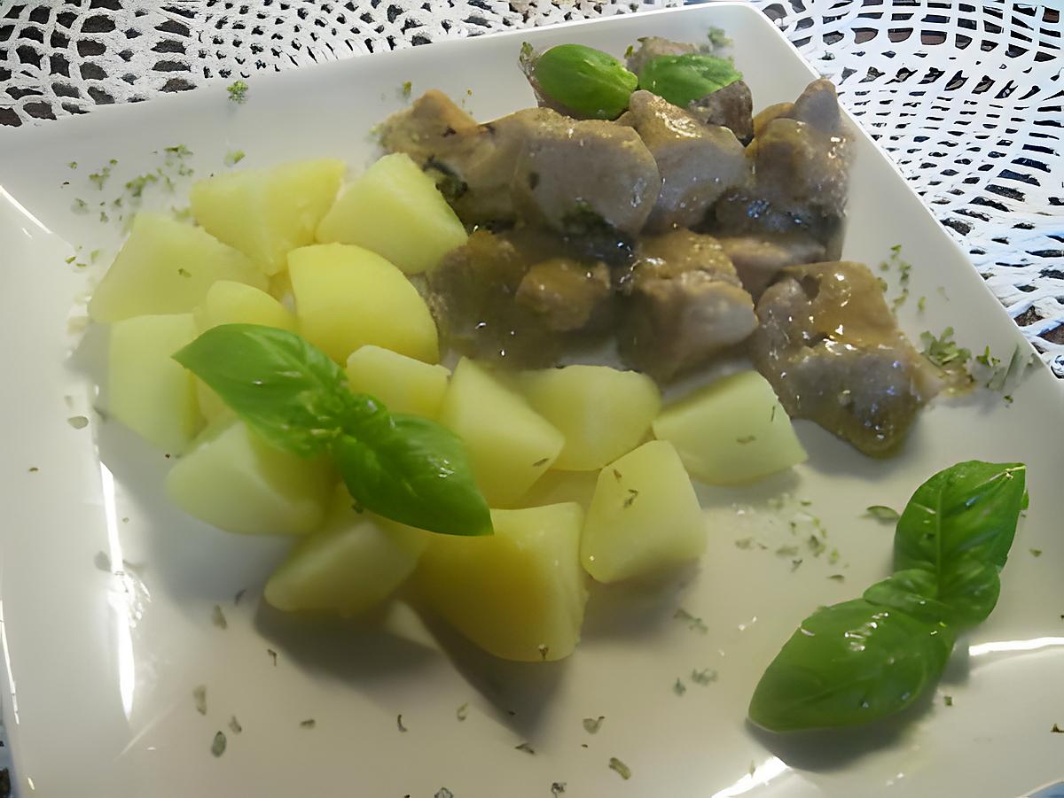 recette Sauté de veau au basilic.