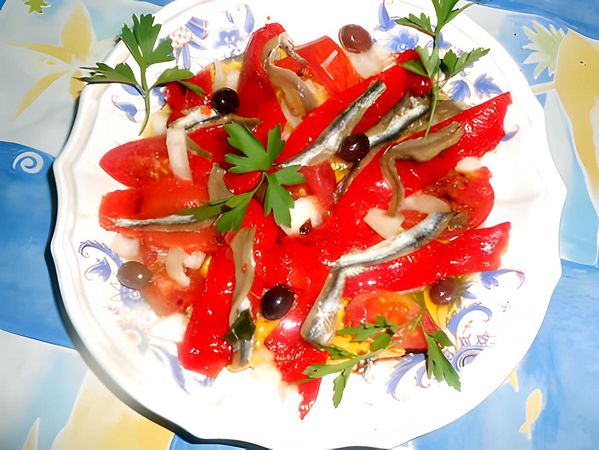 recette Poivron rouge aux anchois