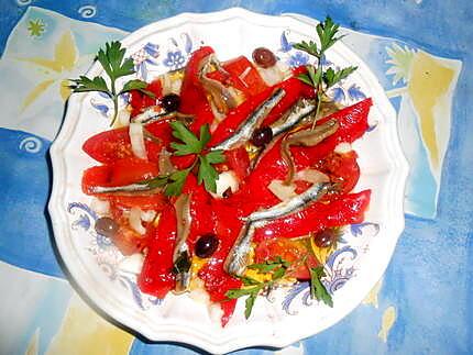 recette Poivron rouge aux anchois