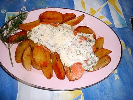 recette Filet de saumon creme d aneth,pommes de terres fondantes