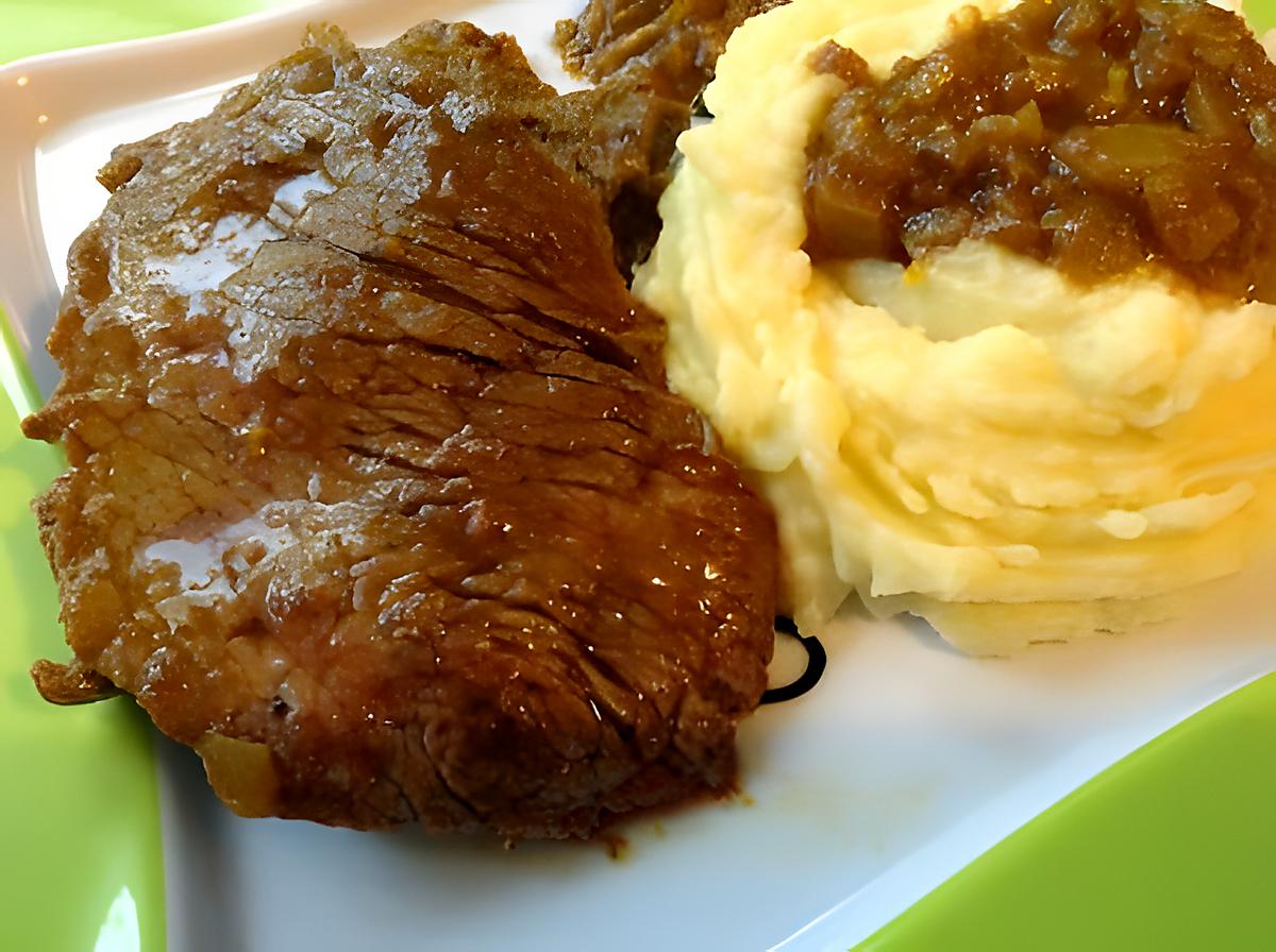 recette steak de boeuf en sauce et la purée de pomme de terre
