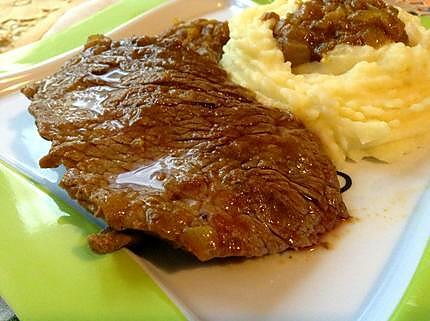 recette steak de boeuf en sauce et la purée de pomme de terre