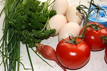 recette Salade de tomates, au thon et aux oeufs