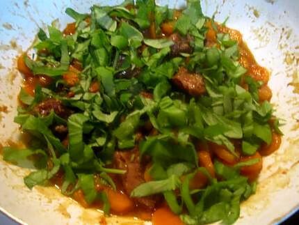 recette Joues  de boeuf aux carottes et basilic.