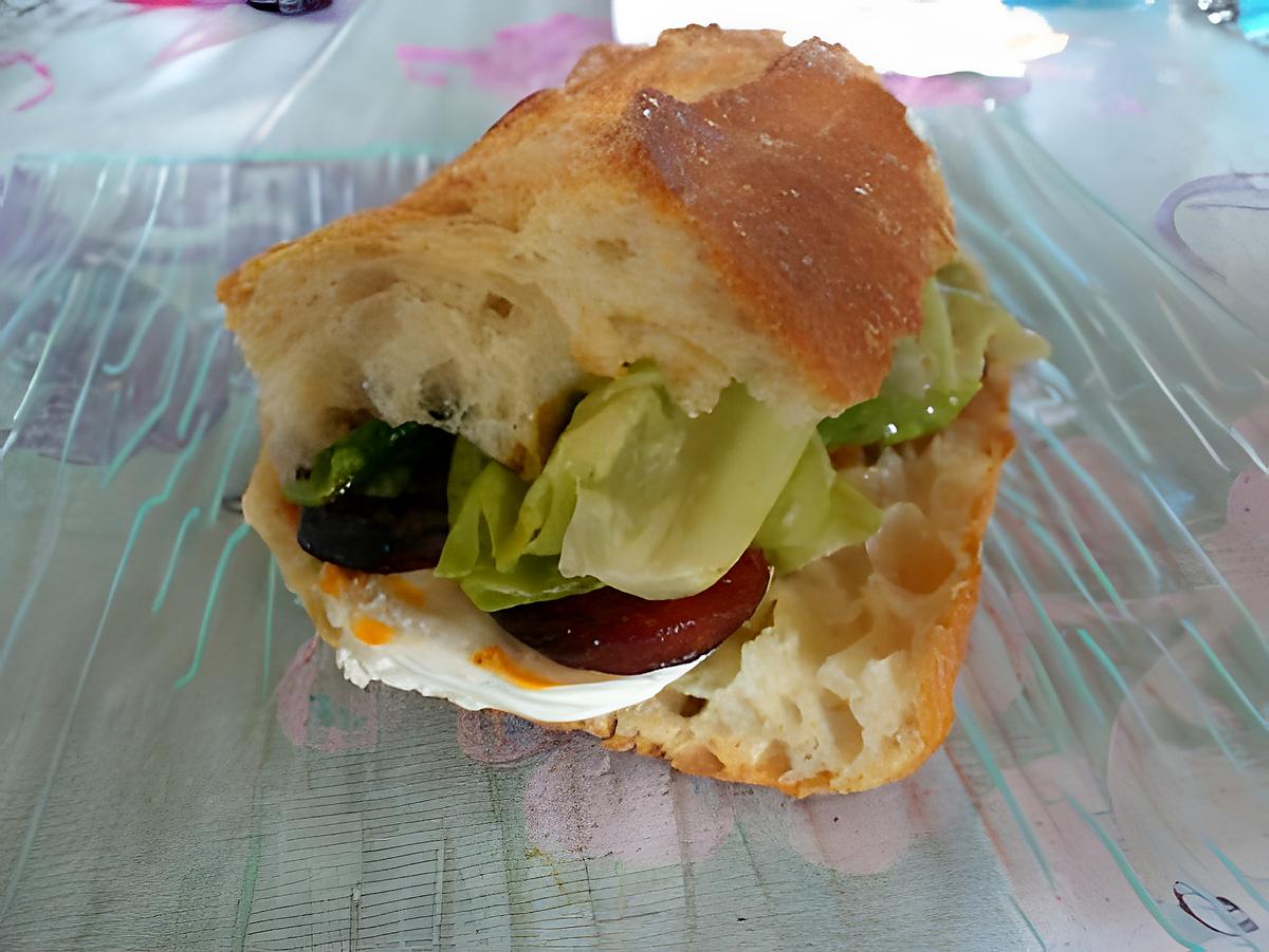 recette Sandwich chèvre chorizo