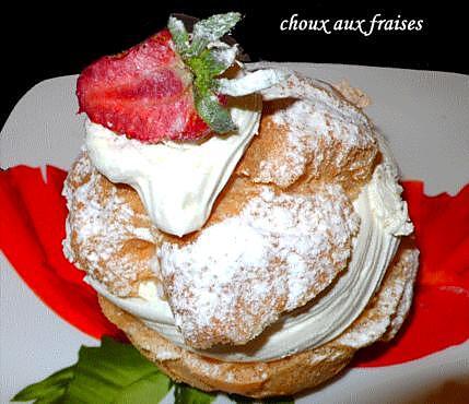 recette choux aux fraises