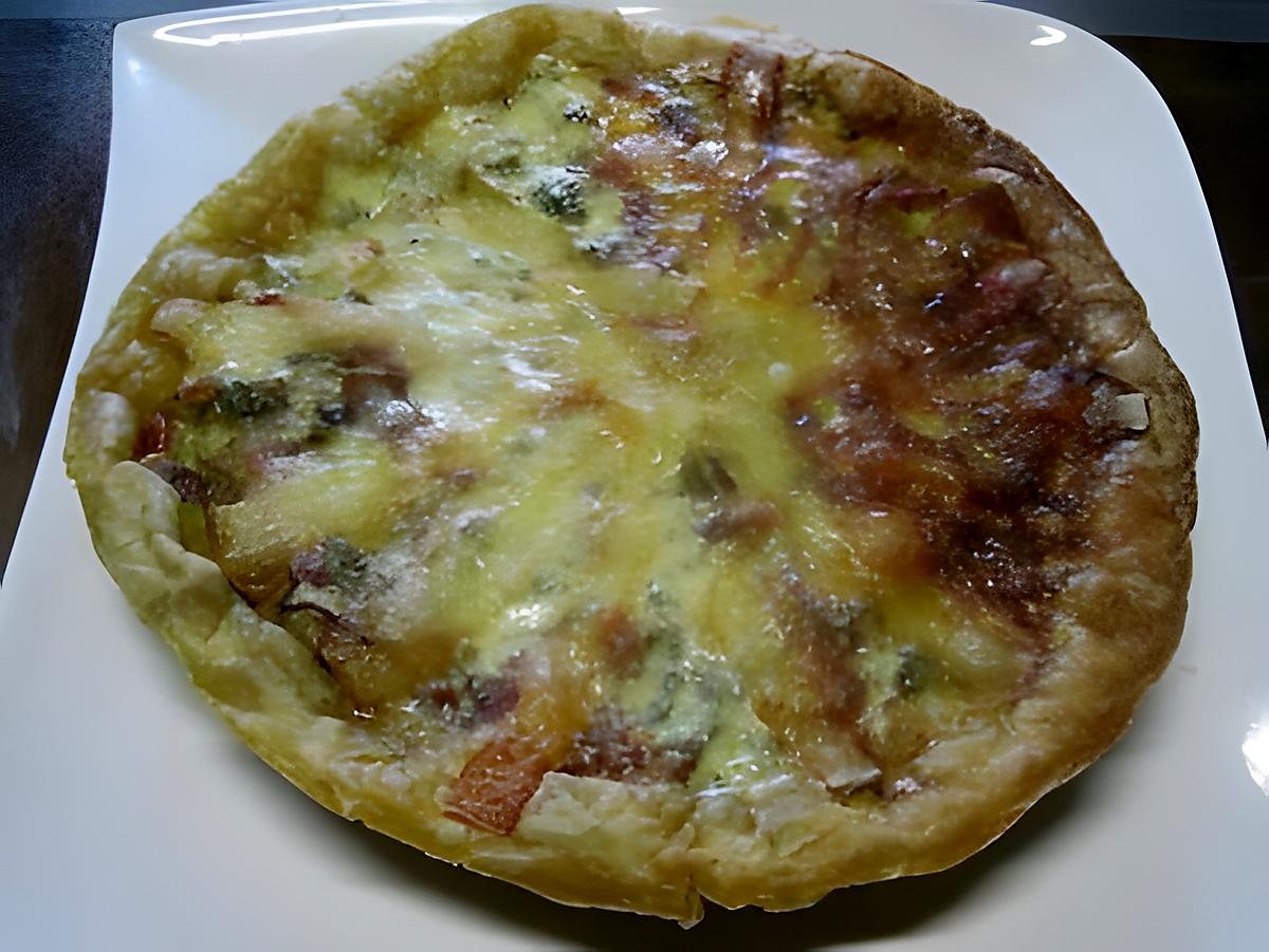 recette Quiche aux blancs de poireaux et aux lardons fumés.