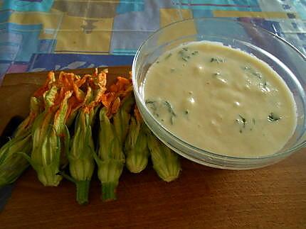 recette PAIN DE SALADE MULTICOLORE ET BEIGNETS DE FLEURS DE COURGETTES