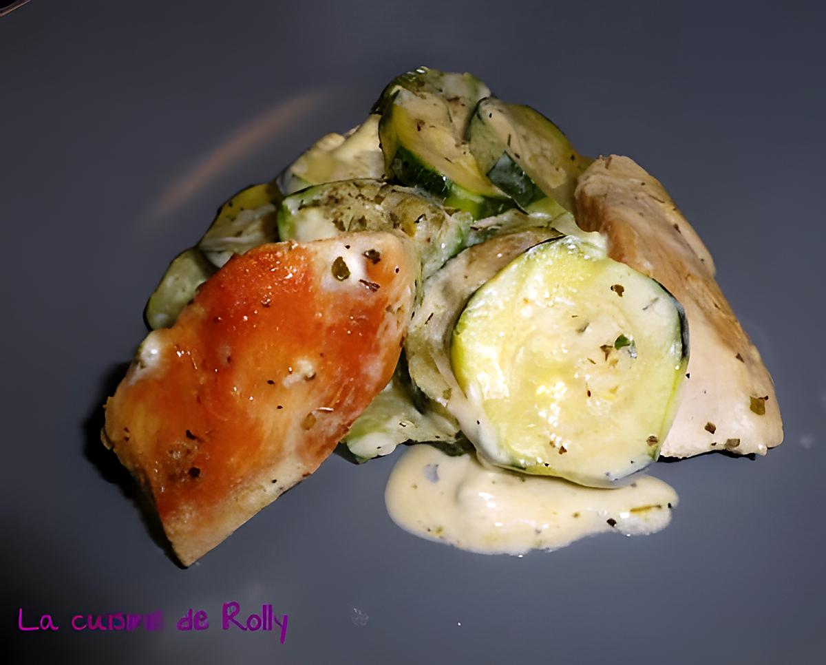 recette Poêlée poulet, courgettes et vache qui rit