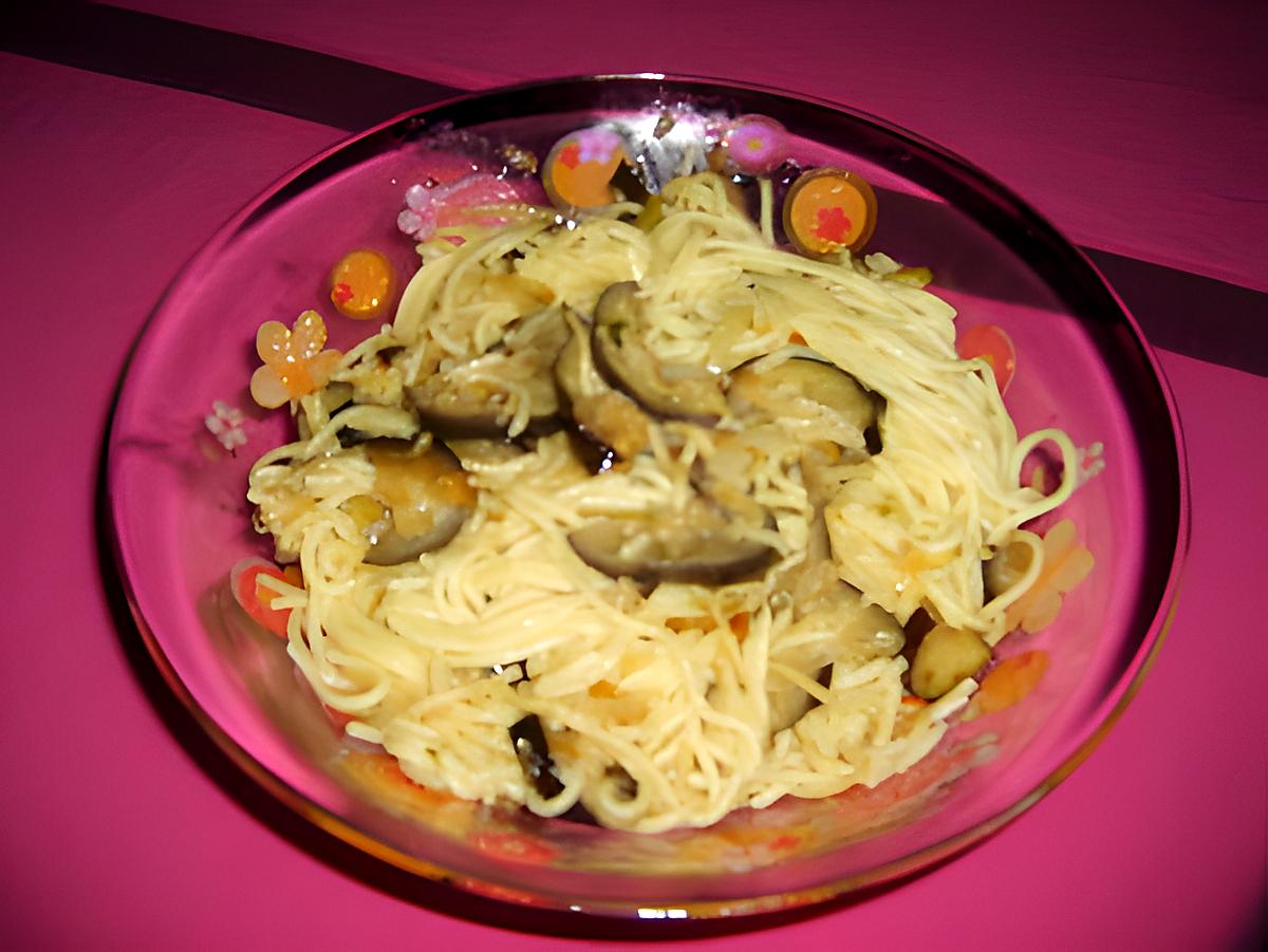 recette Spagettis aux aubergines et fenouil