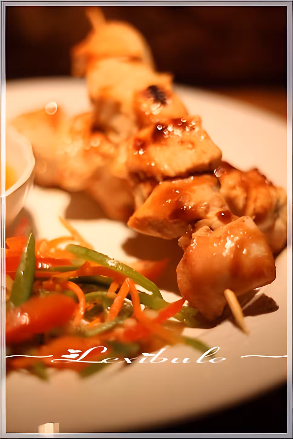 recette ~Brochettes de poulet, sauce à l'orange~