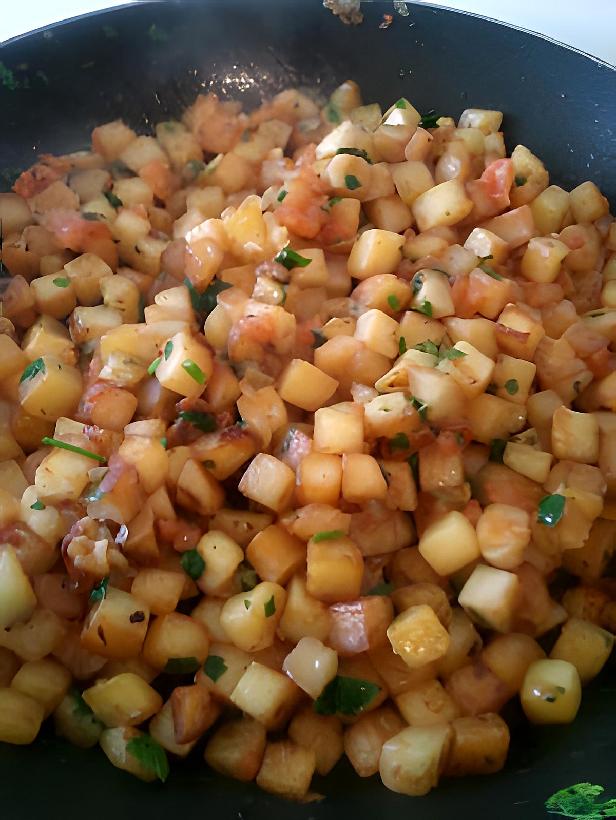 recette pommes de terre rissolées tomate oignon
