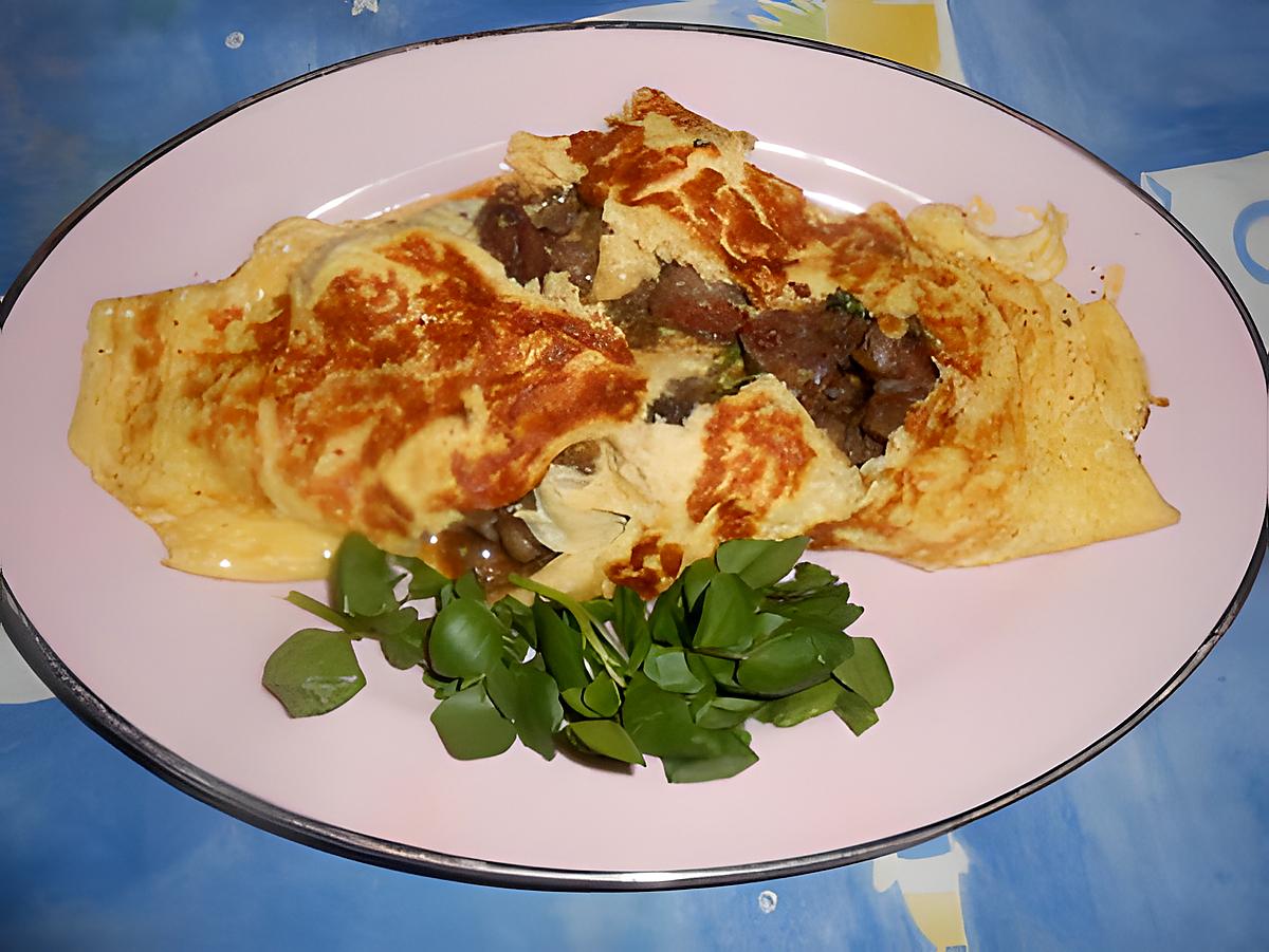 recette Omelette aux foies de volaille