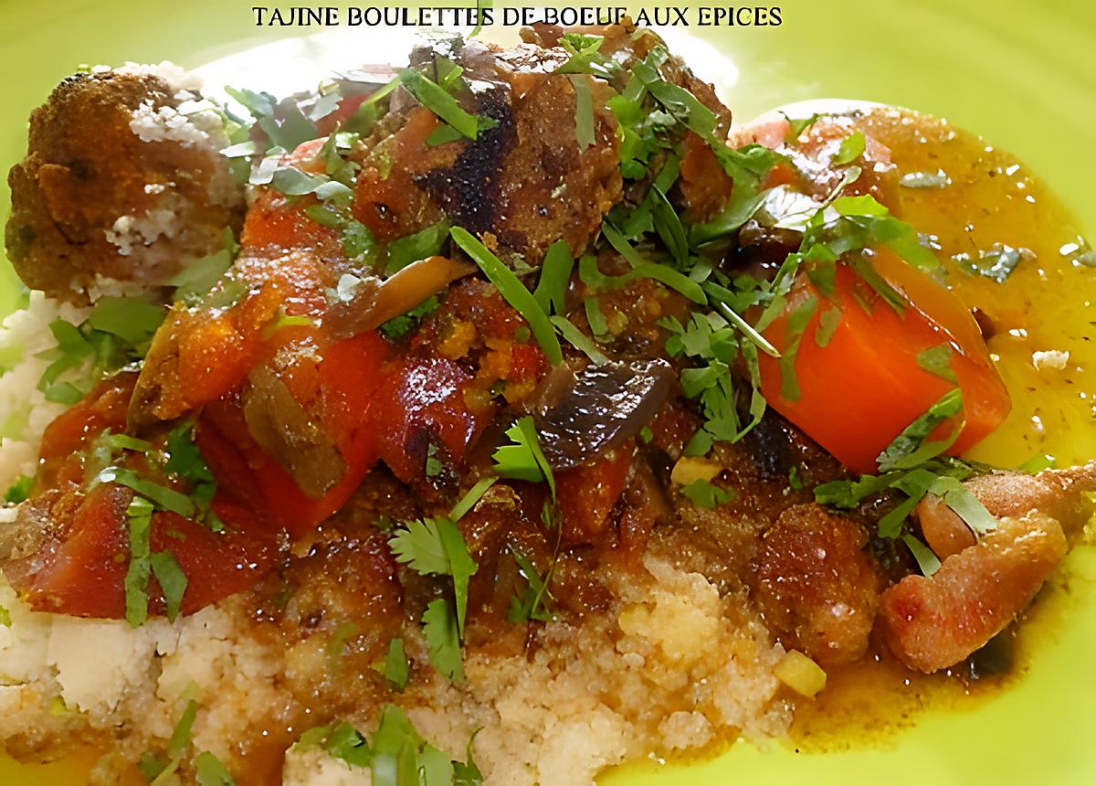 recette TAJINE DE BOULETTES DE BOEUF AUX EPICES