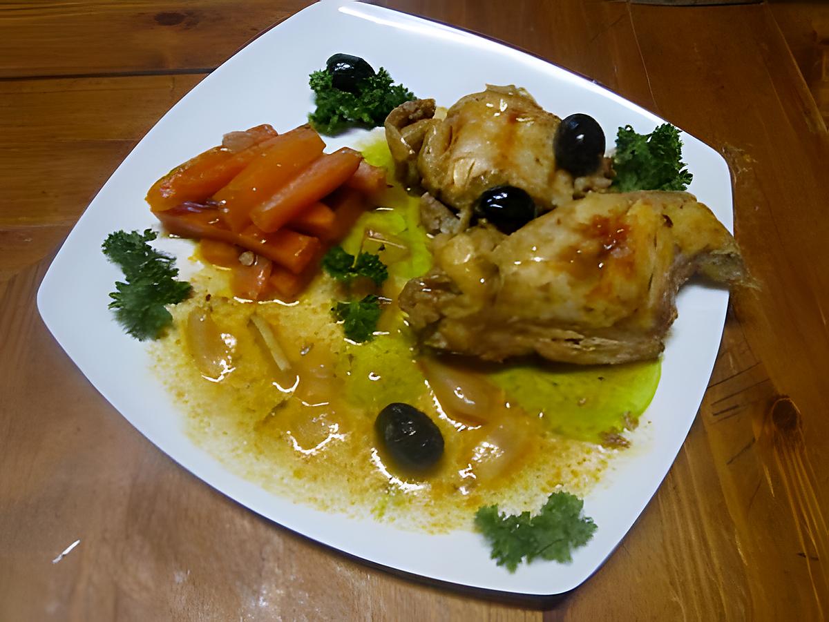 recette Lapin aux carottes  au vin.