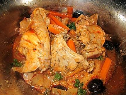 recette Lapin aux carottes  au vin.