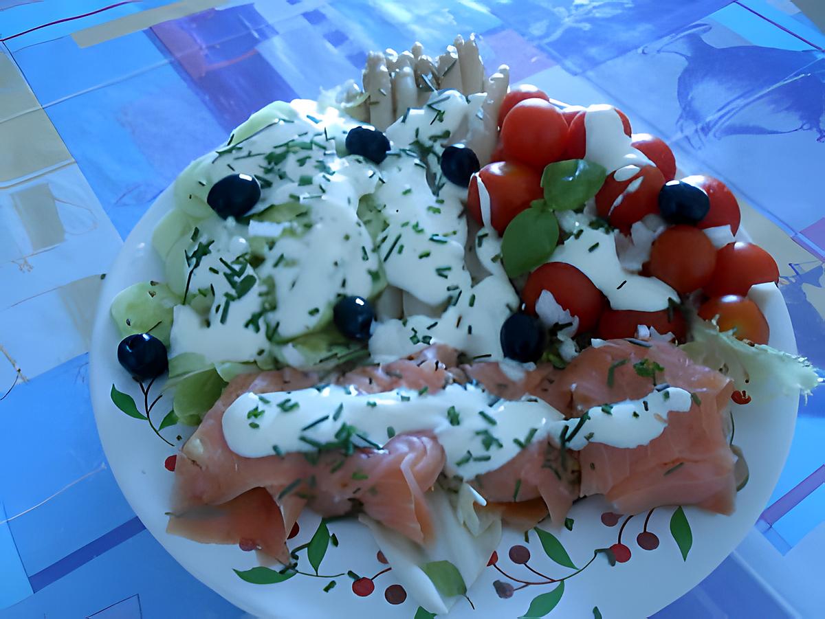 recette SALADE  ET  SAUMON  FUME  SURPRISE