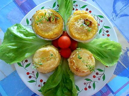 recette PETITS  RAMEQUINS DE POLENTA   FARCIS