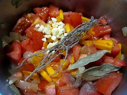 recette Sauce tomates au potimarron.