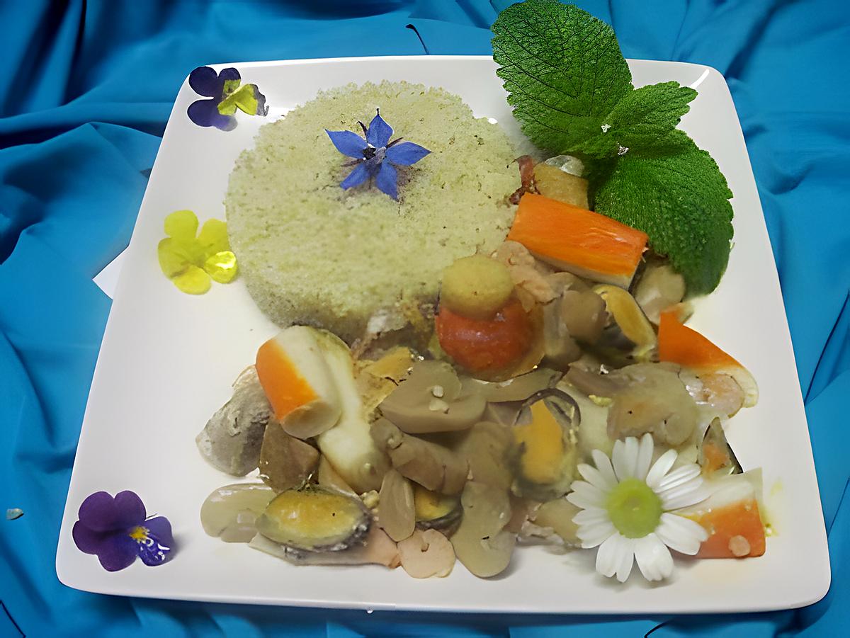 recette Boulgour fruits de mer et champignons.