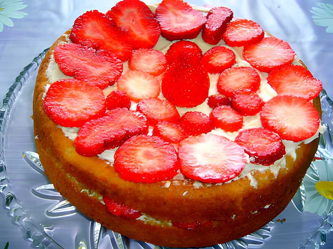 Recette de Biscuit aux fraises et mascarpone