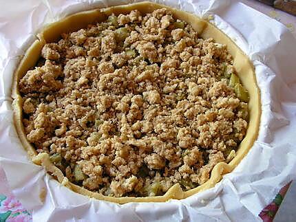 recette Tarte crumble à la rhubarbe