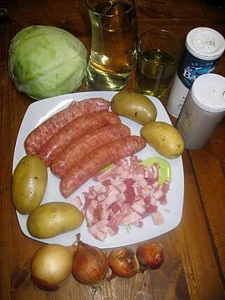 recette Saucisses  diots de Savoie aux légumes.