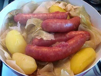 recette Saucisses  diots de Savoie aux légumes.
