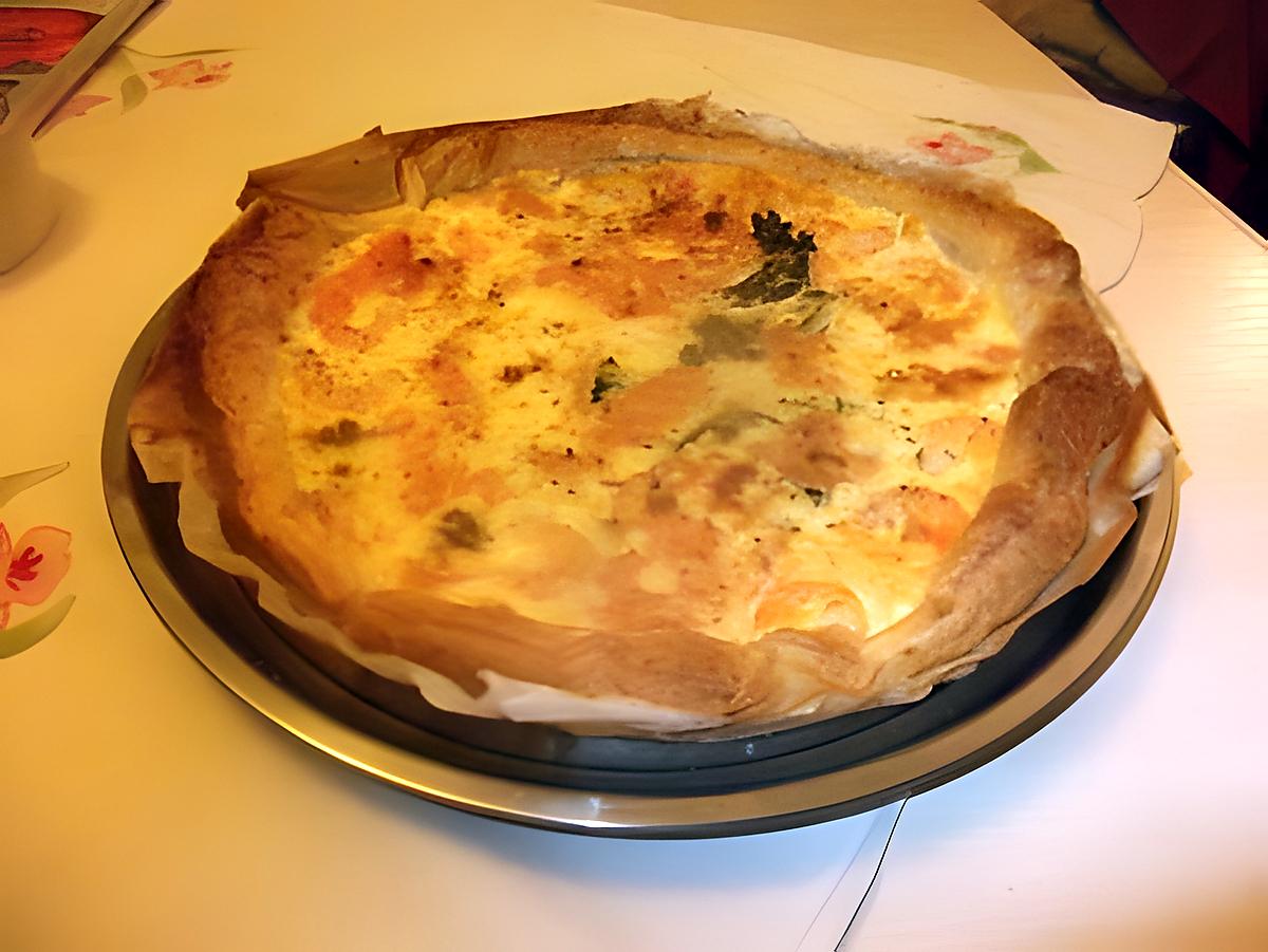 recette quiche  fruits de mer  et épinards