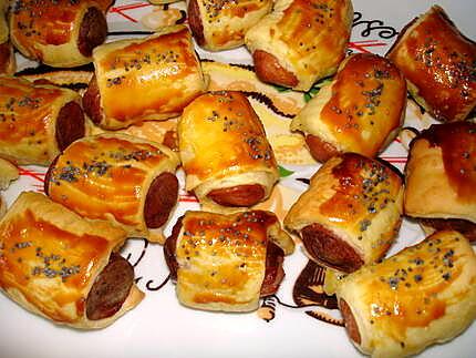 recette mini feuilleté aux saucisses et graines de pavot