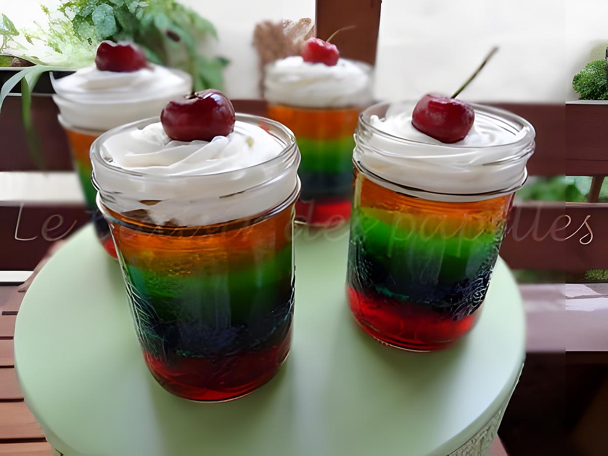 recette Jello Arc-en-ciel dans un pot