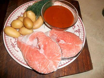 recette Darne de saumon grillée sauce barbecue