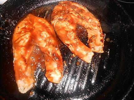 recette Darne de saumon grillée sauce barbecue