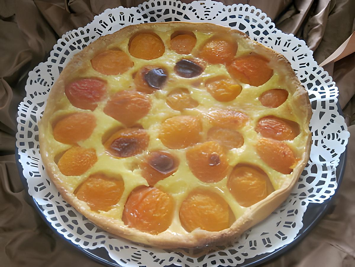 recette Tarte à la crème et aux abricots.