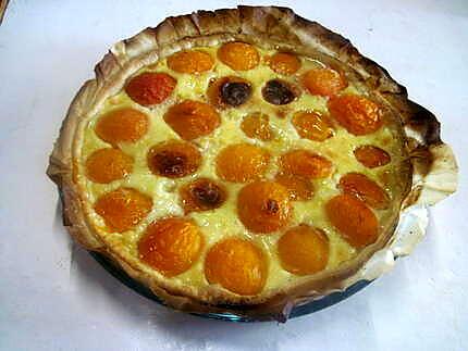 recette Tarte à la crème et aux abricots.