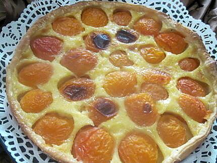 recette Tarte à la crème et aux abricots.